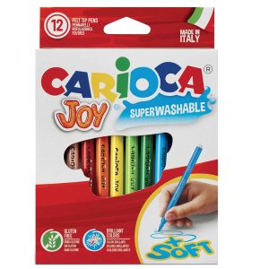 Pennarelli Joy - punta 2,6mm - colori assortiti - lavabili - Carioca - scatola 12 pezzi - immagine 1