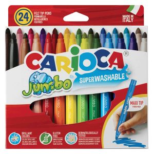 Pennarelli Jumbo - punta 6,0mm - colori assortiti - lavabili - Carioca - scatola 24 pezzi - immagine 1