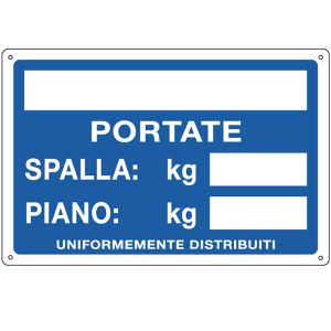 Cartello segnalatore - 30x20 cm - PORTATE: SPALLA/PIANO - alluminio - Cartelli Segnalatori - immagine 1