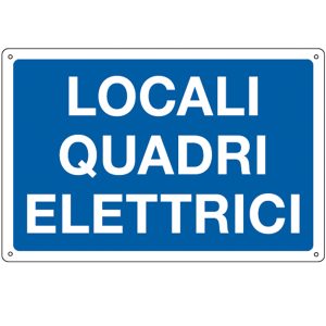 Cartello segnalatore - 30x20 cm - LOCALI QUADRI ELETTRICI - alluminio - Cartelli Segnalatori - immagine 1