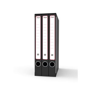 Gruppo registratori Terzetto - con 3 cartelle ad anelli - 25,5x34,5 cm - dorso 15 cm - grigio - Rexel - immagine 1