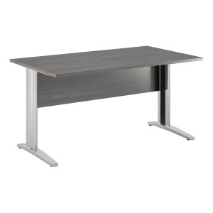 Scrivania Easy fianchi verniciati effetto cromato - lineare - 140 x 80 x 72 cm - frassino toscano - immagine 1