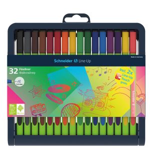 Fineliner Line-Up - punta 0,4mm - colori assortiti - Schneider - astuccio 32 colori - immagine 1