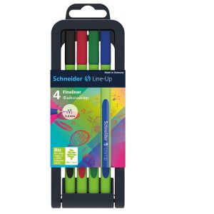 Fineliner Line-Up - punta 0,4mm - colori assortiti - Schneider - astuccio 4 colori - immagine 1