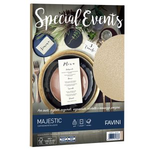 Carta metallizzata Special Events - A4 - 250 gr - sabbia - Favini - conf. 10 fogli - immagine 1
