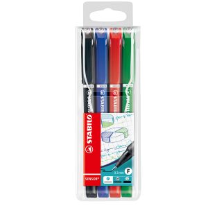 Fineliner Stabilo Sensor - tratto 0,3mm - 4 colori assortiti - Stabilo - conf. 4 pezzi - immagine 1