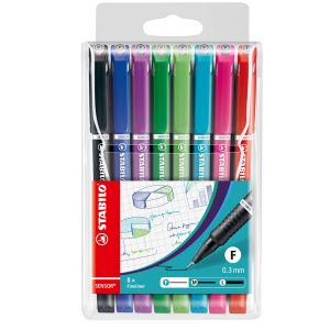 Fineliner Stabilo Sensor - tratto 0,3mm - 8 colori assortiti - Stabilo - conf. 8 pezzi - immagine 1