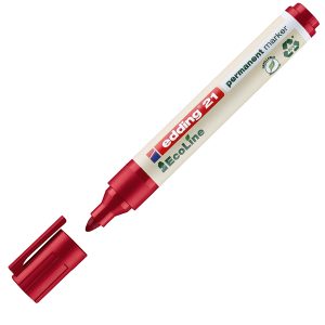 Marcatore 21 Ecoline  - punta conica da 1,50-3,00mm - rosso - inchiostro permanente  - Edding - immagine 1