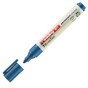 Marcatore 21 Ecoline - punta conica da 1,50-3,00mm - blu - inchiostro permanente  - Edding - immagine 1
