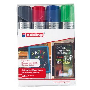 Marcatore Edding 4090 - punta scalpello 4,00 - 15,00 mm - Edding - busta 4 pezzi - immagine 1