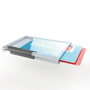 Portabadge PushBox Duo - 2 tessere inseribili - 5,4 x 8,7 cm - Durable - conf. 10 pezzi - immagine 2