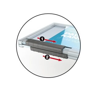 Portabadge PushBox Duo - 2 tessere inseribili - 5,4 x 8,7 cm - Durable - conf. 10 pezzi - immagine 3