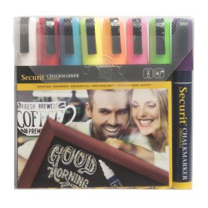 Marcatore a gesso liquido - punta media 2,00 - 6,00 mm - mix 8 colori - Securit - conf. 8 pezzi - immagine 1