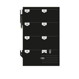 Lavagna da parete Weekplanner - 30 x 45 cm - nero - Securit - immagine 1