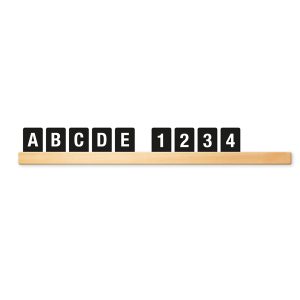 Kit Letter Shelf - mensola porta messaggi Teak + 169 tessere (lettere e numeri) - Securit - immagine 1