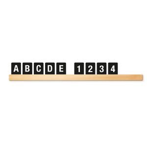Kit Letter Shelf - mensola porta messaggi nera + 169 tessere (lettere e numeri) - Securit - immagine 1