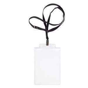 Portanome Pass 6S-P - cordoncino nero - 10 x 15 cm (A6) - trasparente neutro - Sei Rota - conf. 10 pezzi - immagine 1