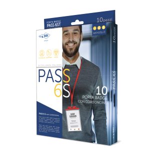 Portanome Pass 6S-P - cordoncino blu - 10 x 15 cm (A6) - blu - Sei Rota - conf. 10 pezzi - immagine 2