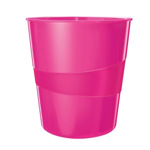 Cestino gettacarte WOW - altezza 32,4  cm - diametro 29 cm - 15 L - fucsia metallizzato - Leitz - immagine 1
