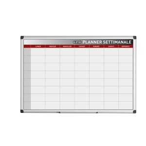 Planner magnetico settimanale - 90 x 60 cm - silver - Bi-Office - immagine 1