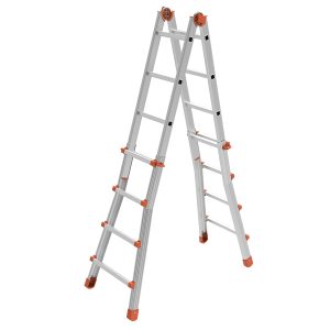 Scala telescopica Squadra - 8+8 gradini - alluminio - Marchetti - immagine 1