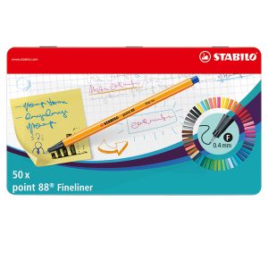 Fineliner Point 88 - tratto 0,4 mm - colori assortiti - Stabilo - scatola metallo 50 pezzi - immagine 1