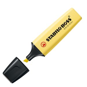Evidenziatore Boss Original Pastel - punta a scalpello - tratto 2 - 5 mm - giallo banana 144 - Stabilo - immagine 1