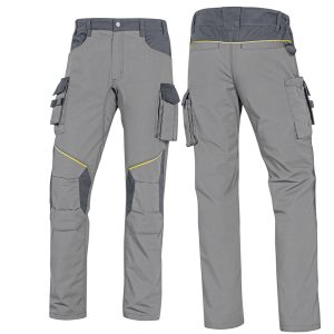 Pantalone da lavoro Mach 2 - twill/poliestere/cotone - taglia M - grigio chiaro/grigio scuro - Deltaplus - immagine 1