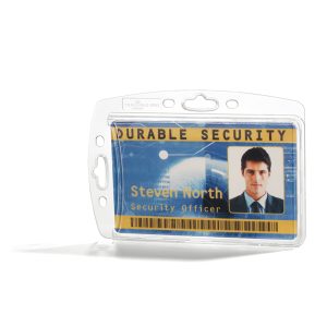 Portabadge rigido - 5,4 x 8,7 cm - trasparente - Durable - conf. 10 pezzi - immagine 1