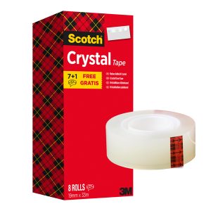 Nastro adesivo Scotch Crystal 600 - 19 mm x 33 m - Scotch - Value Pack 7+1 rotoli - immagine 1