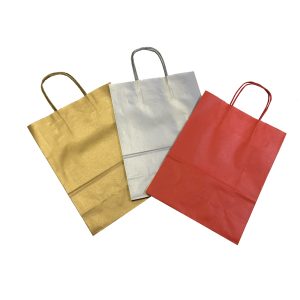 Shopper - maniglie cordino - 22 x 10 x 29 cm - carta kraft - mix Natale - Mainetti Bags - conf. 25 pezzi - immagine 1