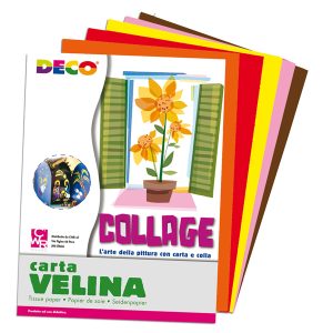 Carta velina - 50 x 76 cm - assortimento 5 colori caldi - Deco - busta 25 fogli - immagine 1