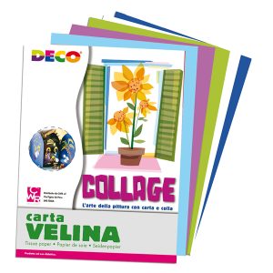Carta velina - 50 x 76 cm - assortimento 5 colori freddi - Deco - busta 25 fogli - immagine 1