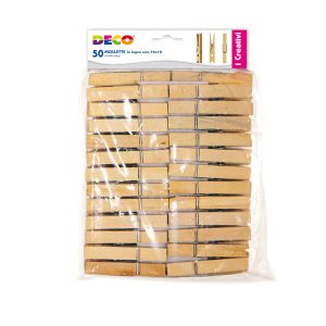Molletta in legno - 72 x 10 mm - CWR - busta 50 pezzi - immagine 1