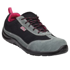 Calzatura di sicurezza Como S1P SRC - pelle scamosciata/poliestere mesh - numero 36 - nero/fucsia -Delta Plus - immagine 1