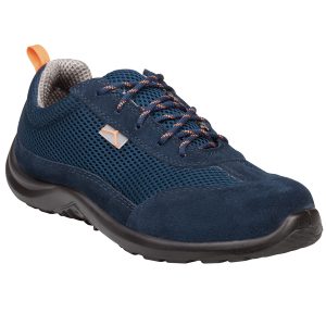 Calzatura di sicurezza Como S1P SRC - pelle scamosciata/poliestere mesh - numero 46 - blu - Deltaplus - immagine 1