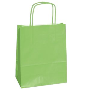 Shopper Twisted - maniglie cordino - 14 x 9 x 20 cm - carta kraft - verde mela - Mainetti Bags - conf. 25 pezzi - immagine 1