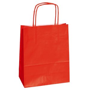 Shopper Twisted - maniglie cordino - 14 x 9 x 20 cm - carta kraft - rosso - Mainetti Bags - conf. 25 pezzi - immagine 1