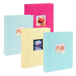 Album portafoto personalizzabile - assortiti - 24 x 31cm - 30fg - fogli in cartoncino con velina - Lebez - immagine 1