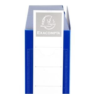 Scatola per archivio box - con bottone - 25x33 cm - dorso 6 cm - blu - Exacompta - immagine 3