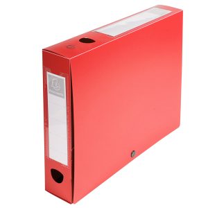 Scatola per archivio box - con bottone - 25x33 cm - dorso 6 cm - rosso - Exacompta - immagine 1
