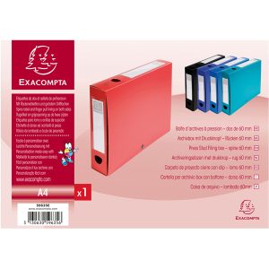 Scatola per archivio box - con bottone - 25x33 cm - dorso 6 cm - rosso - Exacompta - immagine 3
