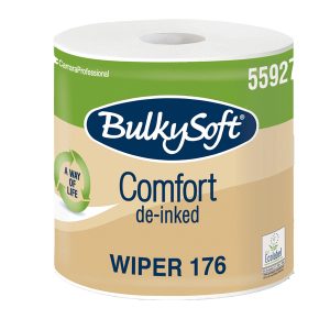 Bobina asciugatutto Comfort - 2 veli - 24 cm x 176 mt - 18 gr - diametro 25 cm - microgoffrata - bianco - BulkySoft - immagine 1