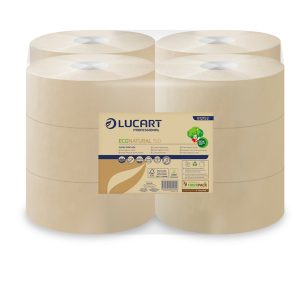 Carta igienica EcoNatural Mini Jumbo - 9,1 cm x 150 mt - 15,5 gr - diametro 18 cm - Lucart - immagine 1