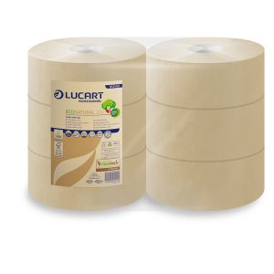 Carta igienica EcoNatural Maxi Jumbo - 9,1 cm x 300 mt - 15,5 gr - diametro 24,5 cm - Lucart - immagine 1