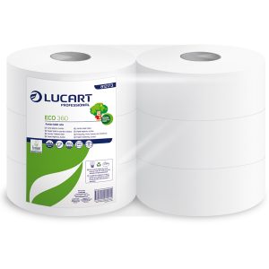 Carta igienica Eco Maxi Jumbo - 2 veli - 16,5 gr - 9,1 cm x 360 mt - diametro 25,5 cm - 360 mt - Lucart - immagine 1