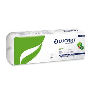 Carta igienica Eco - 200 strappi -  2 veli - 16,5 gr - diametro 11 cm - 9,8 cm x 24 mt - Lucart - pacco 10 rotoli - immagine 1