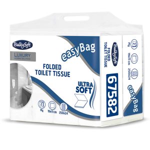 Carta igienica interfogliata EasyBag - 15,5 gr - strappo 11x19 cm - Bulkysoft - pacco da 250 strappi - immagine 1