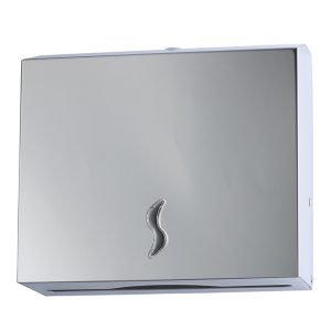 Distributore asciugamani piegati - 28x10,2x26,5 cm - acciaio inox - capacità 200 fogli - grigio - Medial International - immagine 1