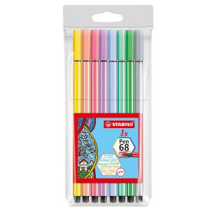 Pennarelli Pen 68 - colori assortiti pastello - Stabilo - busta 8 pezzi - immagine 1